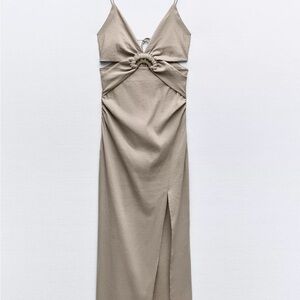 NWT Zara Beige Maxi Dress